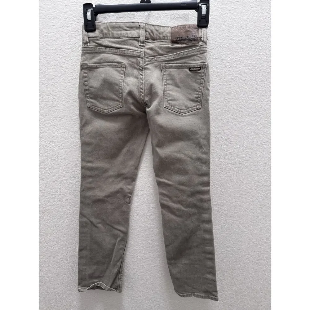 Volcom Vorta Slim Straight Boys' Gray Denim Jeans Size 23 SIze 10 Youth - Picture 2 of 11